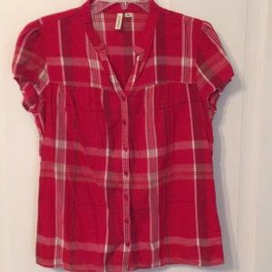 Red Plaid Size L blouse